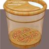 Failjierue Wooden Foot Soaking Tub w/Cover Solid Wood Footbath Bucket with Heat Retention, Spa Pedicure Basin for Relaxing Feet Soak & Massage Home, Bath Centers, DIY Spa view 4