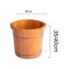 Failjierue Solid Oak Wood Foot Spa Tub with Lid & Drain Valve and Universal Wheels- Premium Foot Soaking Bath Basin for Home, Spas & Hotels - Durable Wooden Pedicure Soak Tub(35x38cm) view 2