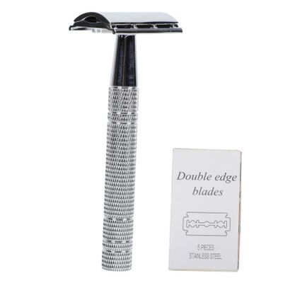 FRCOLOR 1Set Vintage Dual Edge Manual Beard Shaver Portable Barber Razor for Clean Shaving Experience Durable Skin Friendly for Men and Barbers