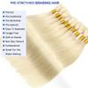ZHONGCHENGWU Braiding Hair, Light Blonde Human Braiding Hair Bulk No Weft Extensions 100G Remy Straight Hair Bundles Hair Extensions(28 Inch) view 2