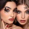 10 Sheets Halloween Face & Eye Temporary Tattoos - Spider Web & Bat Eyeliner Tattoo Stickers for Women Men Girls, Easy Makeup Kit for Masquerade Carnival Party Supplies view 3