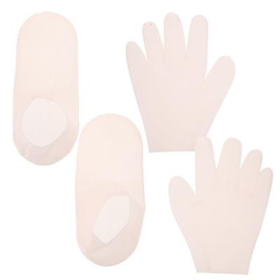 Vaguelly Moisturizing Silicone Socks and Gloves Set for Dry Cracked Feet and Hands 1 Pair Spa Quality Hydrating Foot and Hand Care for Home Use