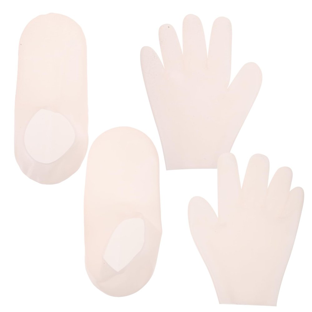 Vaguelly Moisturizing Silicone Socks and Gloves Set for Dry Cracked Feet and Hands 1 Pair Spa Quality Hydrating Foot and Hand Care for Home Use