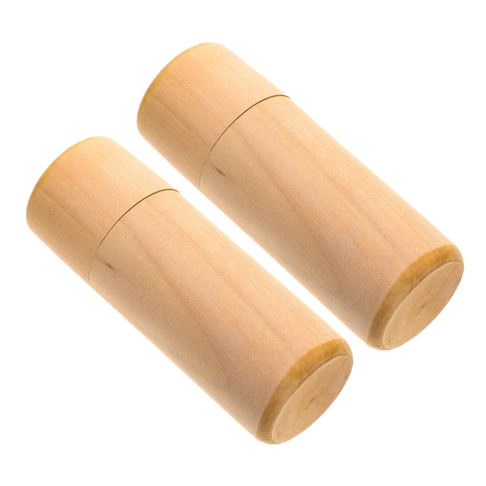 Anneome 2pcs Wooden Cylinder Essential Oil Storage Box Portable Holder for Bottles Natural Wood Case Protects From Damage and Ensures Purity for Travel and Everyday Use