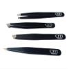 CITI GLAMOUR Professional EyeBrow, Eyebrow Tweezers for Removing Facial Hairs, Ingrown Hairs,Splinter and Blackheads Ideal for Stocking Stuffer for Men and Women Pack of 4 (Black) view 2