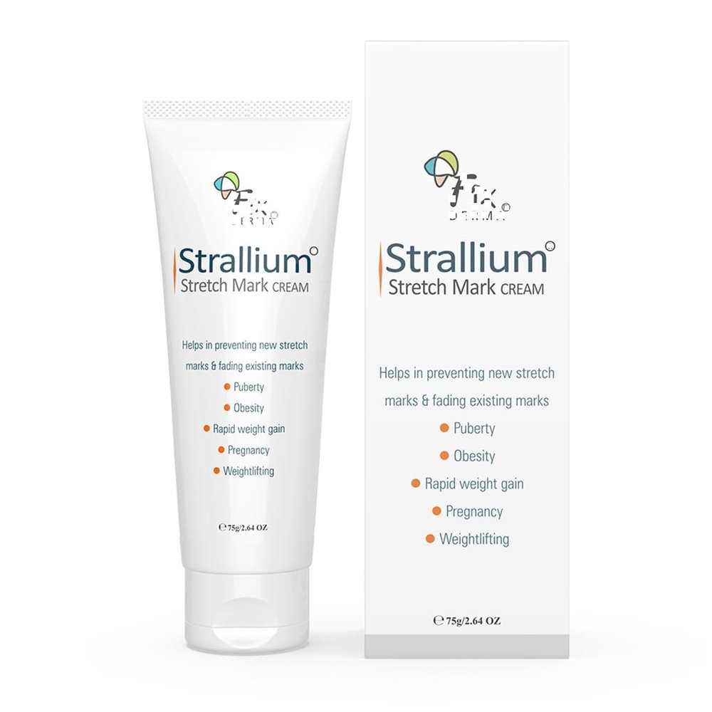 Fix'de'rma Strallium Stretch Mark Cream, Removes Pregnancy stretch marks, Scar removal and Moisturizing Cream, Stretch mark remover for Stomach, thighs & all body parts- 75g
