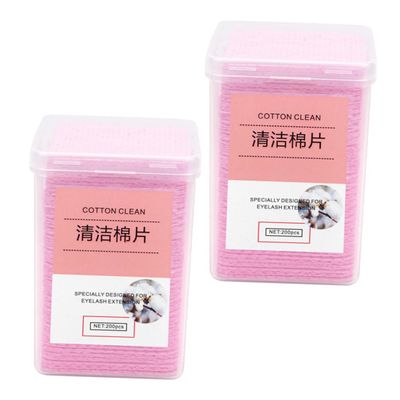 WRITWAA 400pcs Glue Cleaning Pads Reusable Cotton Rounds Cleaning Cloth for Eyelash Adhesive No Dregs No Chips