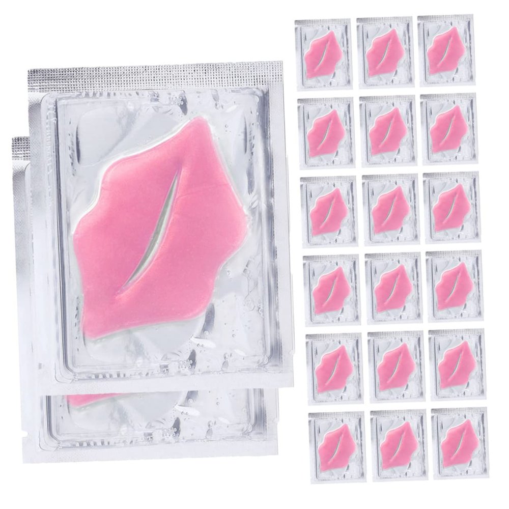 HAPINARY 20pcs Collagen Lip Masks Pink Lip Masks for Women Care Products Portable Films Random Style