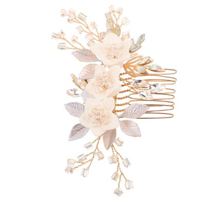 KESYOO Bridal Hair Combs with Rhinestones Handcrafted Crystal Flower Side Combs for Brides and Bridesmaids Elegant Wedding Hair Accessories for Women