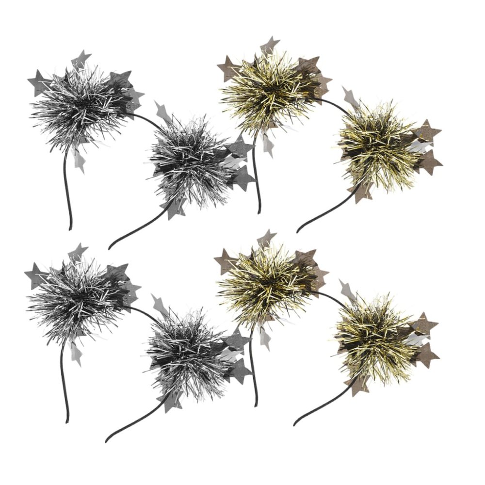 HAPINARY 4pcs Glitter Star Headband Set for Women and Girls Decorative Tinsel Hair Accessories for Parties Festivals and Birthdays