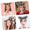 HAPINARY 4pcs Glitter Star Headband Set for Women and Girls Decorative Tinsel Hair Accessories for Parties Festivals and Birthdays view 2