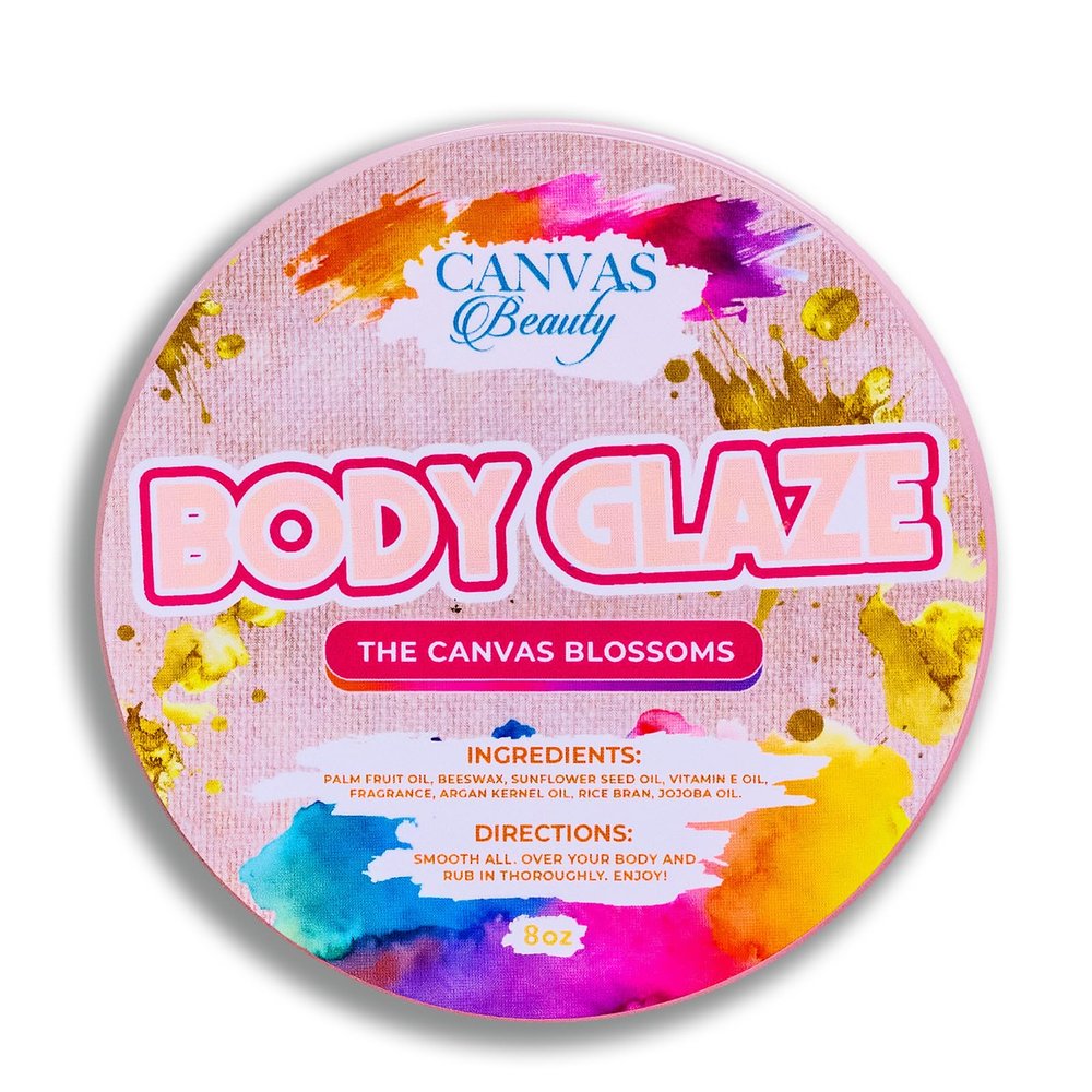 Canvas Beauty Body Glaze, The Canvas Blossoms - Moisturizing Body Butter for Women With Beeswax, Jojoba Oil, and Rice Bran for Soft and Glowy Skin