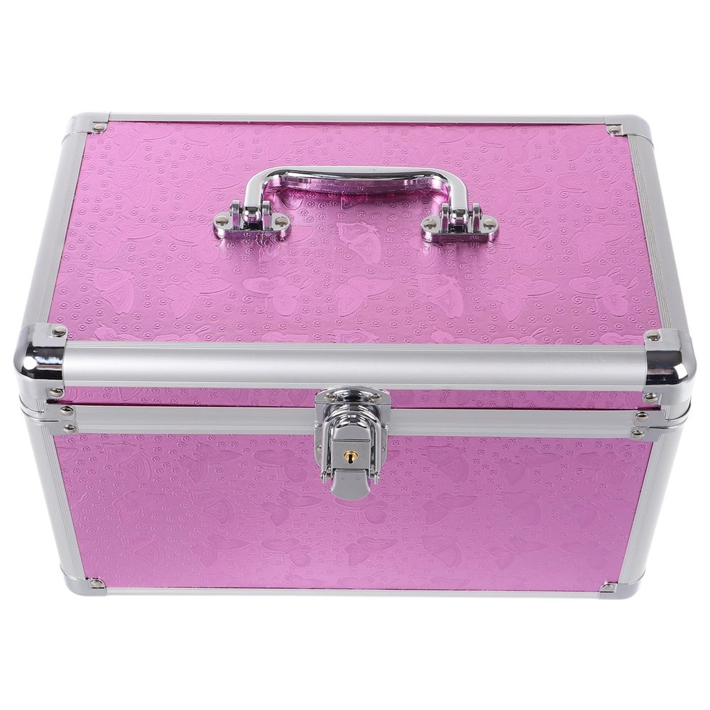 GLEAVI Large Portable Aluminum Alloy Privacy Storage Box Lock Multi-Purpose Cosmetic and Medicine Case Sturdy Carrying Case for Adults Emergency Kit Organizer