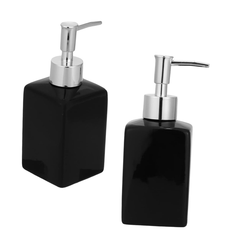Black Ceramic Soap Dispenser Bottle with Foaming Pump for Liquid Soap