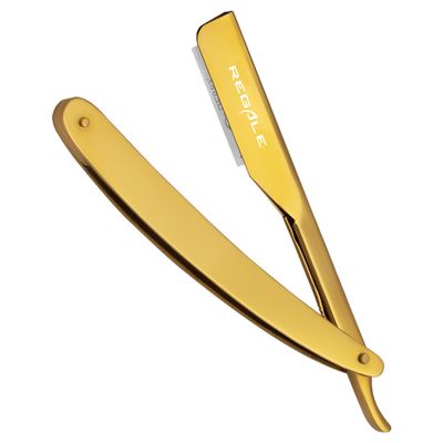 Regale Gold Razor For Professional Barbering, Titanium Gold Quality Blade Razor with 100 Blades, Classic Stainless Steel Barbero Shaver for a Smooth & Precise Shave, Premium Barber Razors