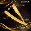 Regale Gold Razor For Professional Barbering, Titanium Gold Quality Blade Razor with 100 Blades, Classic Stainless Steel Barbero Shaver for a Smooth & Precise Shave, Premium Barber Razors view 2