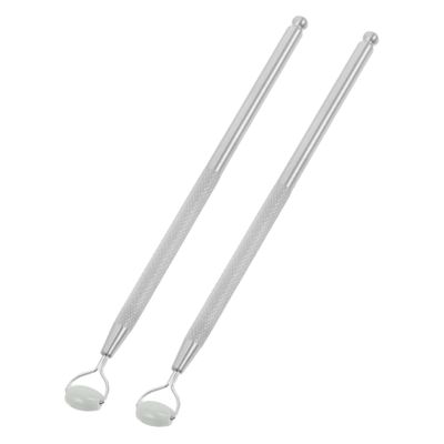 Beavorty 2pcs Jade Stone Eye Nose Corrector Facial Roller Skin Care Cooling Massage Tool for Face Lifting Portable Beauty Stick for Men