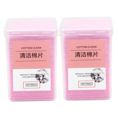 CALLARON Eyelash Extension Cleaning Pads 400pcs Non-Woven Fabric Wipes for Eyelash Pink Cleansing Pads for Professional Home Use