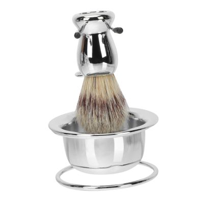 BIUDECO Men's Beard Brush Set 5-Piece Shaving Brush Stand Grooming Tools for Easy Care and Cleaning