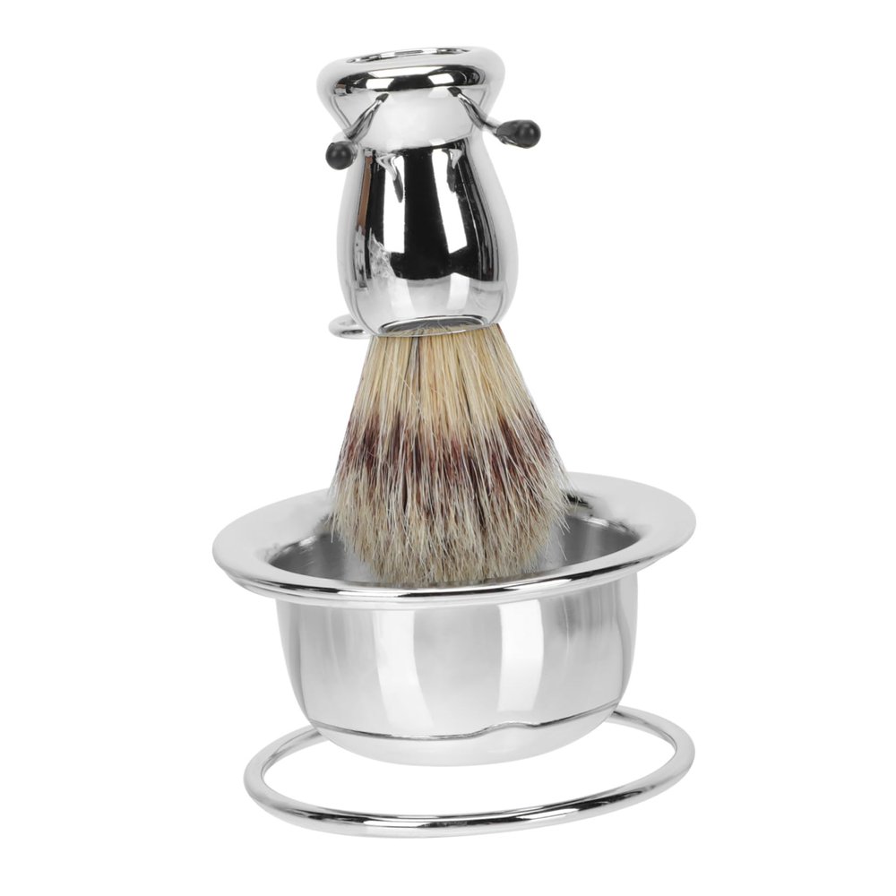 BIUDECO Men's Beard Brush Set 5-Piece Shaving Brush Stand Grooming Tools for Easy Care and Cleaning