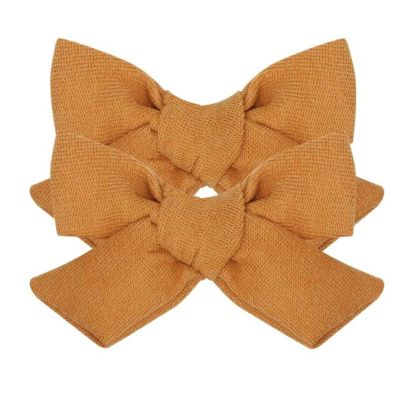 1/2PCS Flower Cotton Hair Bows with Clip for Girls Solid Boutique Hair Clips Hairgrip Barrettes Headwear Hair Acesssories(21)