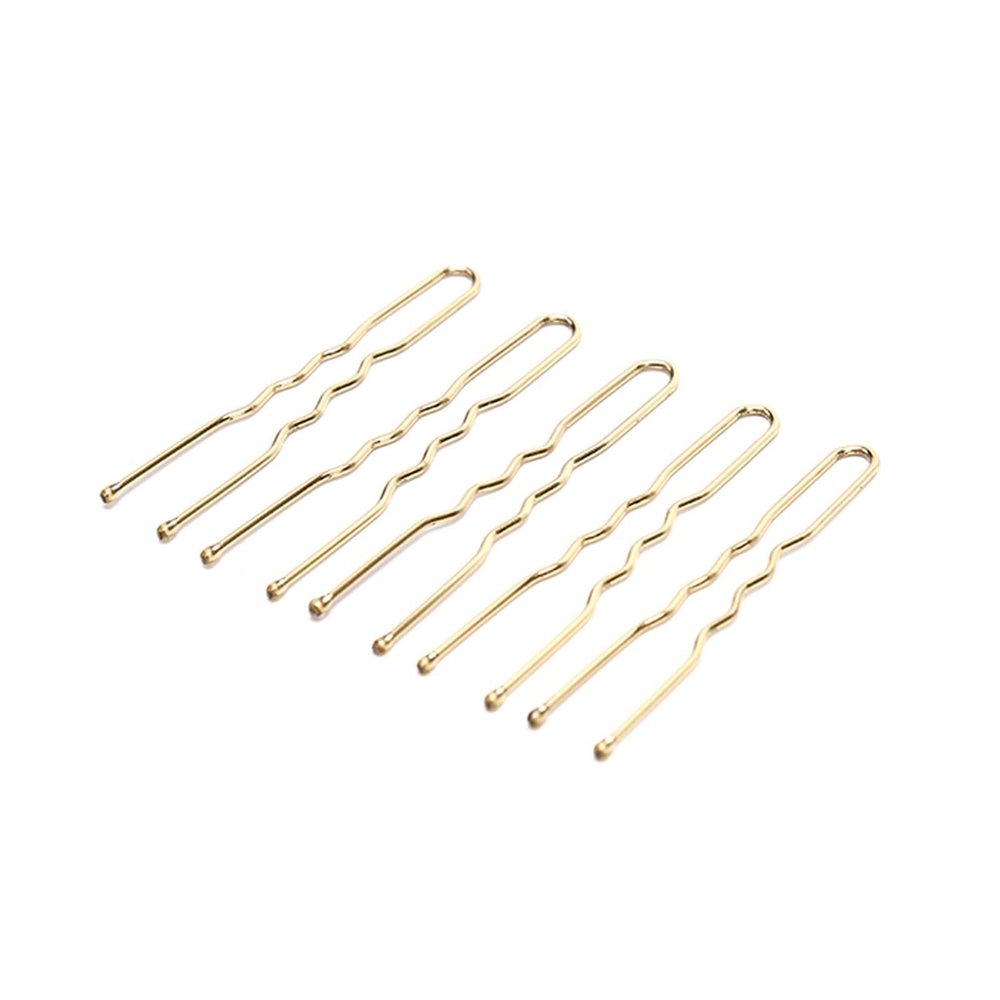 20PCS 5cm U Shape Hair Clips for Women Girls Bride Hair Styling Accessories Black Gold Brown Hairpins Metal Barrettes(Gold)