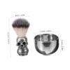 Beaupretty 2-Piece Men's Shaving Brush and Foaming Bowl Set Stainless Steel Shaving Kit for Beard Care for Home Barber Use view 2
