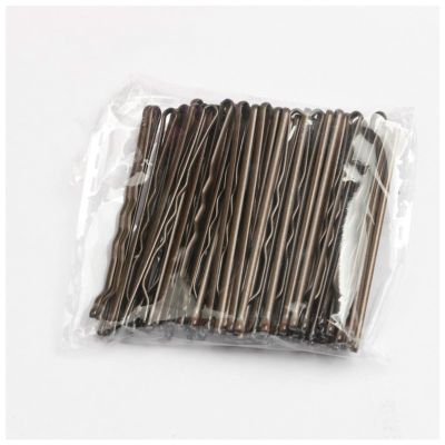 100pcs 5cm Hair Clips for Women Girls Bride Hair Styling Accessories Black Gold Brown Hairpins Metal Barrettes(Coffee 50pcs)