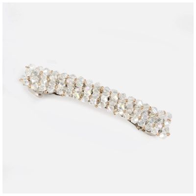 1Pc Bling Crystal Hairpins Headwear for Women Girls Rhinestone Hair Clips Pins Barrette Styling Tools Accessories 7 Colors(White)