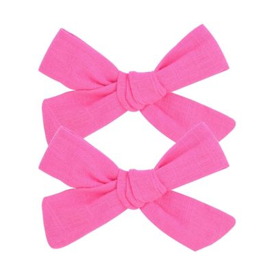 2PCS/Lot Cotton 3.9 inch Bow with Clip Girl Boutique Hair Bows Handmade Hair Clips Barrettes Headwear(28)