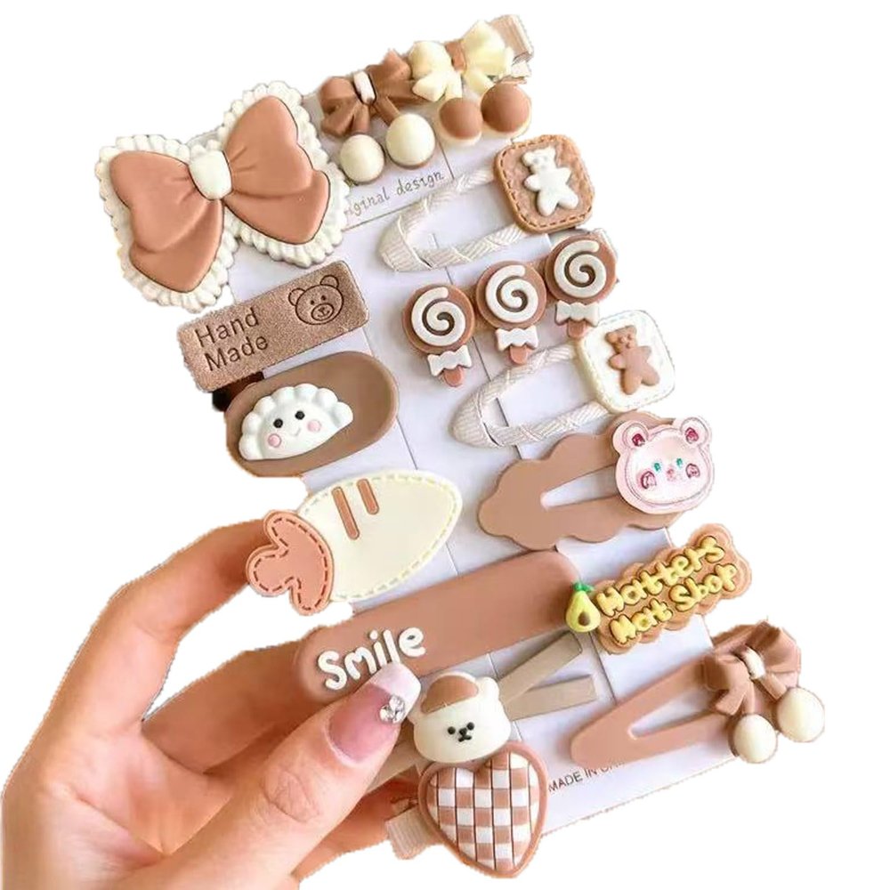 14 Pcs Cartoon Animal Hair Clips Children Hairpin Candy Colored Kid's Hair Accessories Rainbow Lollipops Flower Fruit Barrettes Cute Girls Hairpins Set (s16)