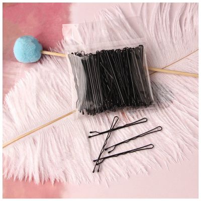 100pcs 5cm Hair Clips for Women Girls Bride Hair Styling Accessories Black Gold Brown Hairpins Metal Barrettes(Black 100pcs)