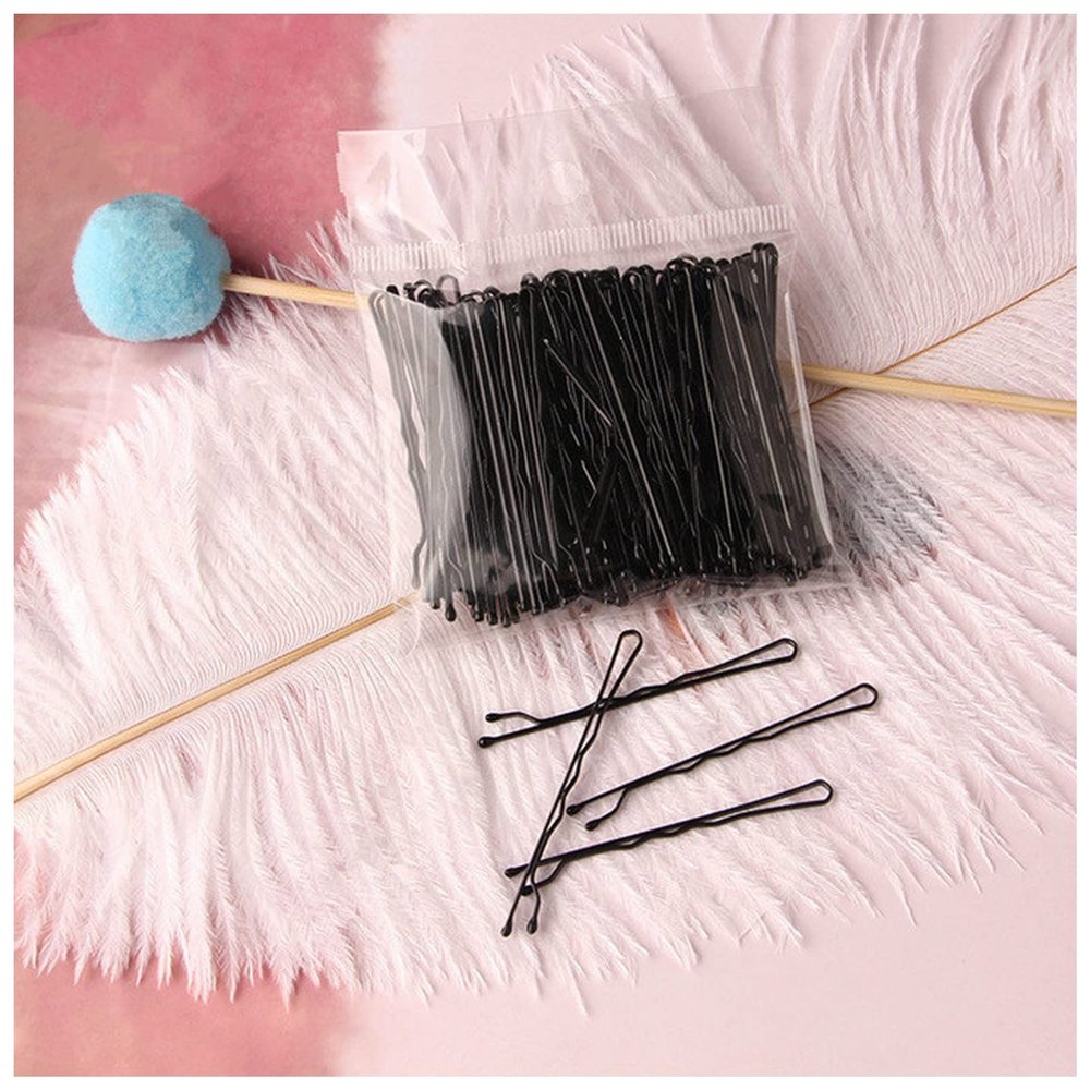 100pcs 5cm Hair Clips for Women Girls Bride Hair Styling Accessories Black Gold Brown Hairpins Metal Barrettes(Black 100pcs)