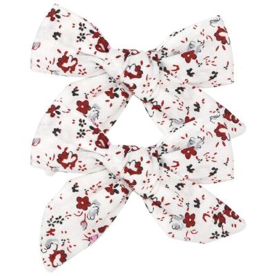 1/2PCS Flower Cotton Hair Bows with Clip for Girls Solid Boutique Hair Clips Hairgrip Barrettes Headwear Hair Acesssories(26)
