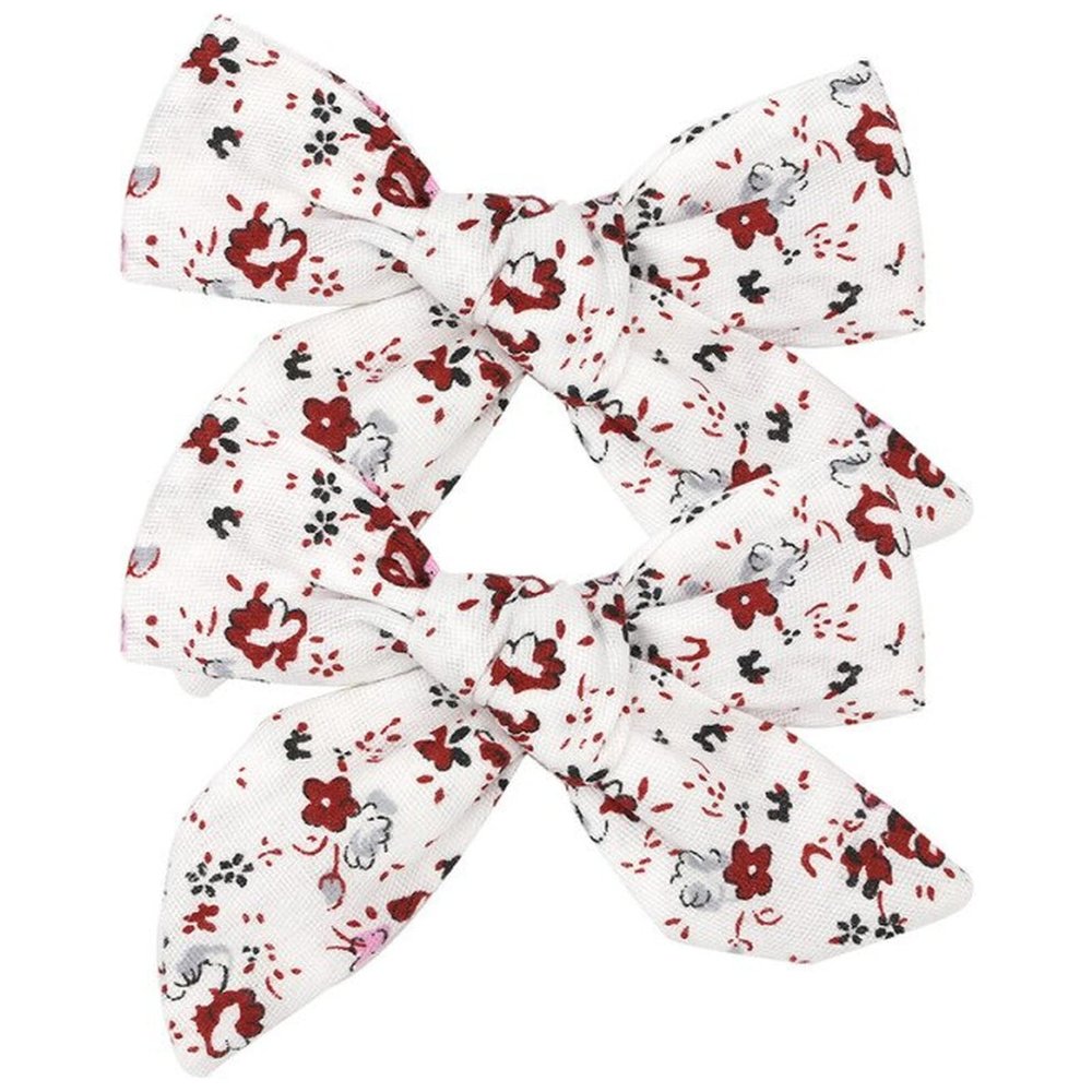 1/2PCS Flower Cotton Hair Bows with Clip for Girls Solid Boutique Hair Clips Hairgrip Barrettes Headwear Hair Acesssories(26)