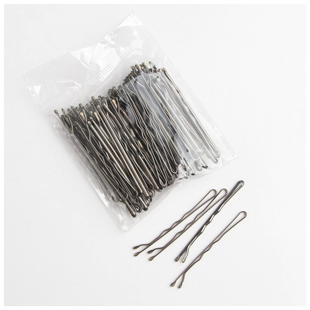 100pcs 5cm Hair Clips for Women Girls Bride Hair Styling Accessories Black Gold Brown Hairpins Metal Barrettes(Silver 100pcs)