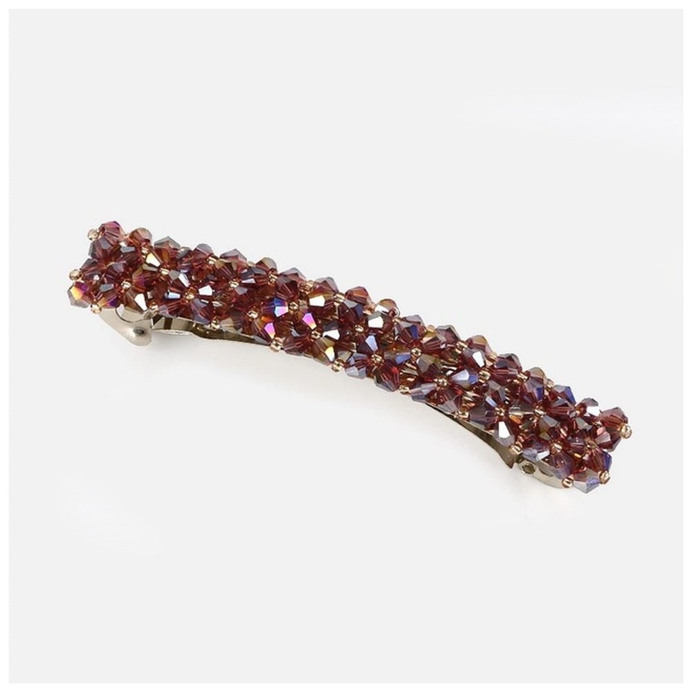 1Pc Bling Crystal Hairpins Headwear for Women Girls Rhinestone Hair Clips Pins Barrette Styling Tools Accessories 7 Colors(Purple)