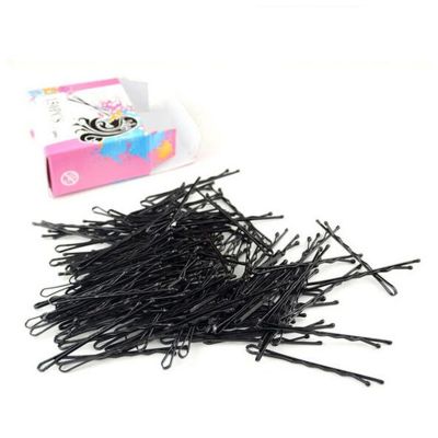 100 Pcs/lot 5CM Black Hairpins for Women Hair Clip Lady Invisible Wave Hairgrip Metal Hairclip Side Wire Word Folder