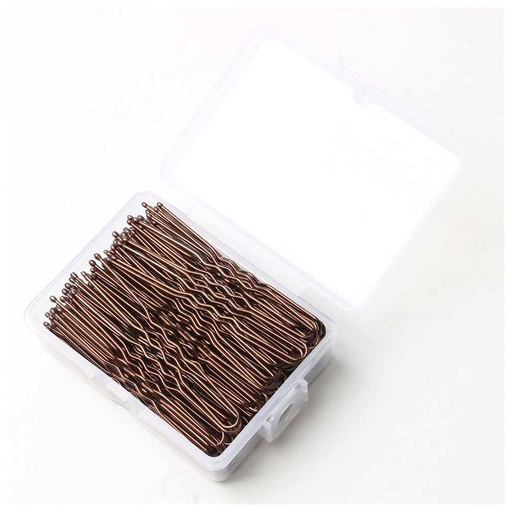 50/100pcs Wedding Alloy Hair Clips Hairpins Barrette Hairpins Hair Accessories Black Side Wire Folder Styling Tools(100pcs Brown U)