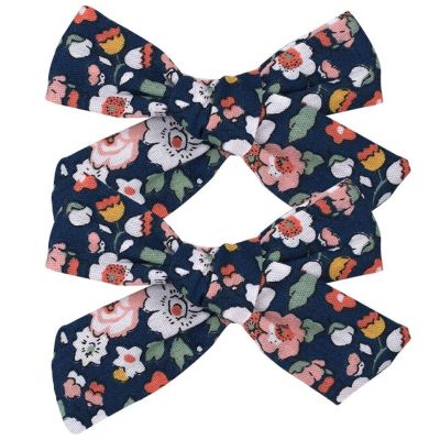 1/2PCS Flower Cotton Hair Bows with Clip for Girls Solid Boutique Hair Clips Hairgrip Barrettes Headwear Hair Acesssories(25)