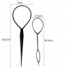 4 Pcs Ponytail Hair Styling Tools Plastic Needle Ponytail Topsy Loop Hair Bun Maker Braids Beauty Accessories Hairdressing Tool view 4