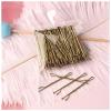 100pcs 5cm Hair Clips for Girls Curly Wavy Hair Clips Barrettes Invisible Wedding Party Hair Styling Accessories(Gold) view 1