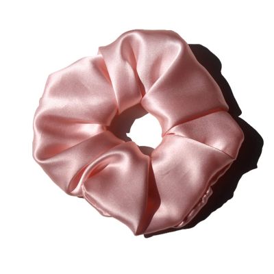 100% Pure Silk Hair Scrunchies for Women Girls Big Scrunchy Ponytail Holder Elastic Bobbles Ties Band Luxurious 19MM 6CM(Pink)