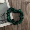 100% Pure Silk Hair Bow Ties Ropes Bands Scrunchy Elastics Ponytail Holders for Women Girls Hair Accessories(Dark Grey 1cm) view 4
