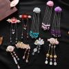 1pc/2pcs Antiquity Chinese Hairpins Girls Flowers Hair Comb Clip Tassel Hair Pins(White Silver) view 2