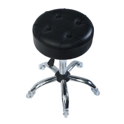 ACEQLYT Round Rolling Stool with Wheels, Heavy Duty 400lb, Height Adjustable Swivel Drafting Stool for Shop, Salon, Home, Office, Tatoo, Medical, Massage (Black)