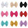 10Pcs/Lot 4.5" Large Waffle Fabric Hair Bows for Girls Popular Sweet Fashion Accessories Bowknot Boutique Head Wear(Coral,Without Clip) view 3