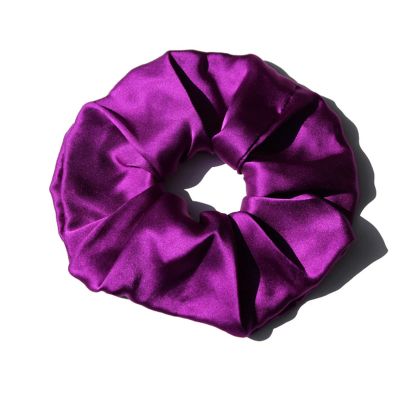 100% Pure Silk Hair Scrunchies for Women Girls Big Scrunchy Ponytail Holder Elastic Bobbles Ties Band Luxurious 19MM 6CM(Purple)