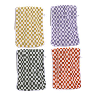 Ciieeo 4Pcs Fleece Washcloths Soft and Absorbent Face Towels for Home and Dorm Use for Deep Cleansing and Exfoliating Skin Versatile Hand Towels