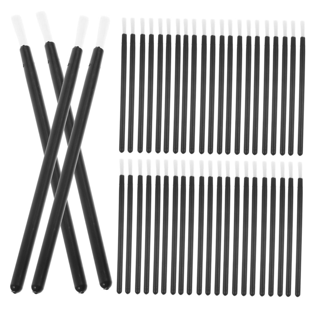Healvian 100pcs Eyelash Brush Lip Brush Nail Brush Women Angled Glitter Make Brushes Nails Eyelid Eyeliner Lash Wand Portable Nail Cosmetic Lip Multi-use Lip Travel Lip Black Plastic